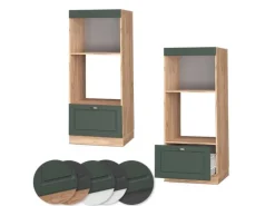 Vicco Mikrowellenschrank Fame-Line Grün-Gold Landhaus/Goldkraft Eiche 60 cm Offen