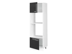 Vicco Mikrowellenschrank R-Line Küchenregal für die Mikrowelle Schwarz Hochglanz/Weiß 60 cm