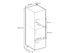 Vicco Mikrowellenschrank R-Line Anthrazit Hochglanz/Goldkraft Eiche 60 cm