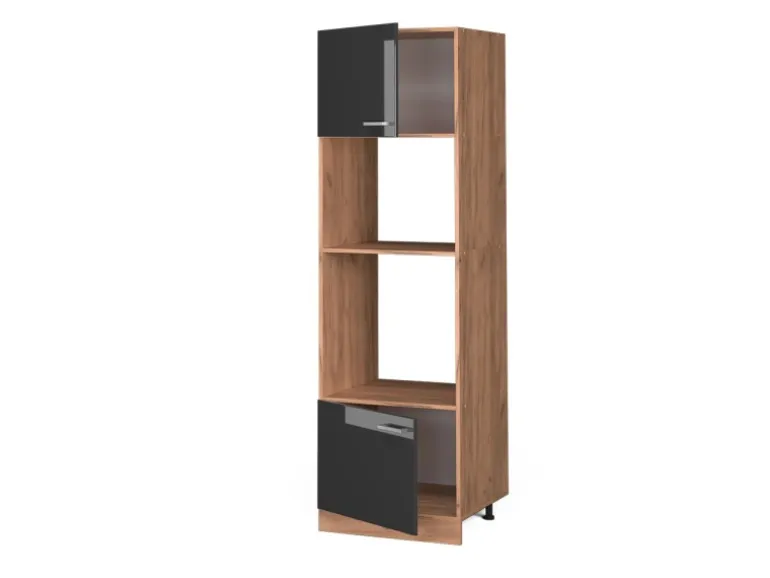 Vicco Mikrowellenschrank R-Line Anthrazit Hochglanz/Goldkraft Eiche 60 cm