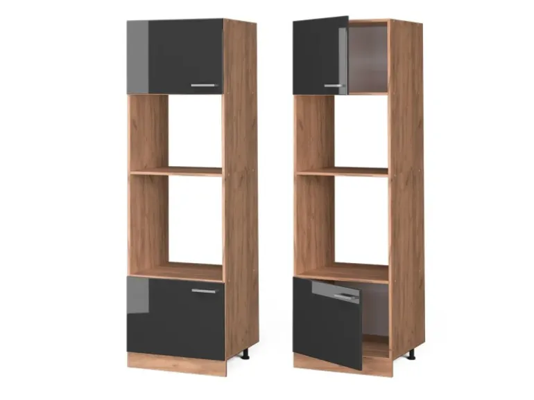 Vicco Mikrowellenschrank R-Line Anthrazit Hochglanz/Goldkraft Eiche 60 cm