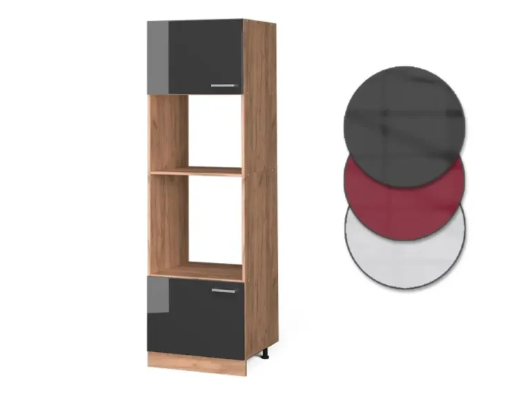 Vicco Mikrowellenschrank R-Line Anthrazit Hochglanz/Goldkraft Eiche 60 cm