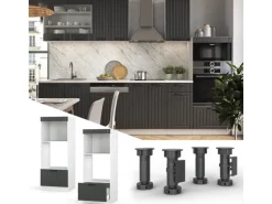 Vicco Mikrowellenschrank Fame-Line Küchenregal für die Mikrowelle Anthrazit/Weiß 60 cm Offen