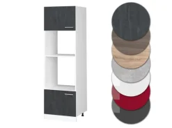 Vicco Mikrowellenschrank R-Line Küchenregal für die Mikrowelle Schwarz Beton/Weiß