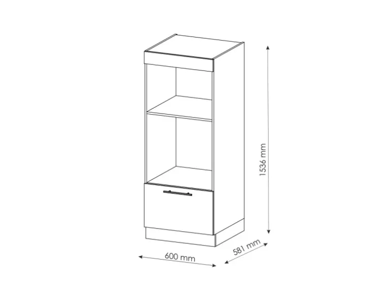 Vicco Mikrowellenschrank Fame-Line Küchenregal für die Mikrowelle Weiß Hochglanz/Weiß 60 cm Offen
