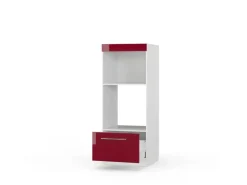 Vicco Mikrowellenschrank Fame-Line Bordeaux Hochglanz/Weiß 60 cm Offen