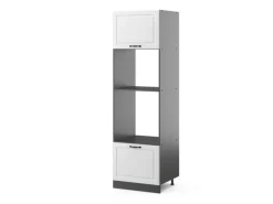 Vicco Mikrowellenschrank R-Line Küchenregal für die Mikrowelle Weiß Landhaus/Anthrazit 60 cm