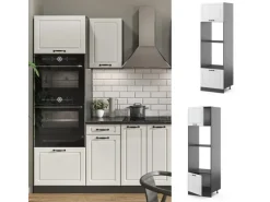 Vicco Mikrowellenschrank R-Line Küchenregal für die Mikrowelle Weiß Landhaus/Anthrazit 60 cm