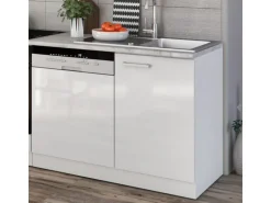 Vicco Optima Küchenzeile Weiß 270 cm ohne Arbeitsplatte mit LED-LeistenOptima ohne E-Geräte