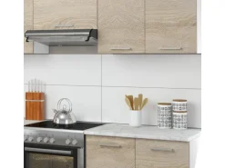 Vicco Raul Küchenzeile Sonoma 270 cm AP Marmor mit LED-LeistenRaul ohne E-Geräte