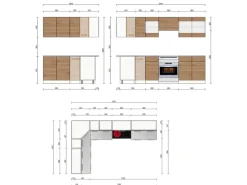 Vicco Rick Eckküche Anthrazit/Goldkraft Eiche 267 x 167 cm AP SchwarzRick ohne E-Geräte