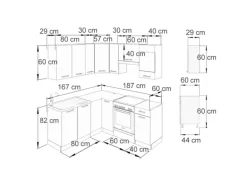Vicco Rick Eckküche Anthrazit/Goldkraft Eiche 187 x 167 cm AP SchwarzRick ohne E-Geräte