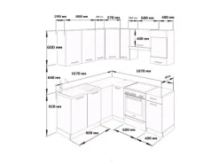 Vicco Rick Eckküche Weiß/Sonoma 187 x 167 cm AP MarmorRick ohne E-Geräte