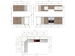 Vicco Rick Eckküche Weiß/Sonoma 267 x 167 cm AP MarmorRick ohne E-Geräte