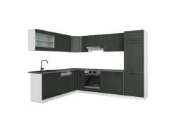 Vicco R-Line Eckküche Anthrazit Landhaus/Weiß 227 x 287 cm AP Anthrazit ohne E-Geräte