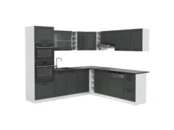 Vicco R-Line Eckküche Anthrazit Landhaus/Weiß 237 x 247 cm AP Anthrazit ohne E-Geräte