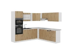 Vicco R-Line Eckküche Artisan Eiche/Weiß 237 x 247 cm ohne Arbeitsplatte ohne E-Geräte