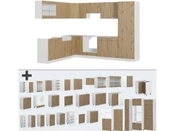 Vicco R-Line Eckküche Artisan Eiche/Weiß 227 x 287 cm AP Eiche ohne E-Geräte