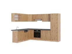 Vicco R-Line Eckküche Artisan-Eiche/Goldkraft Eiche 227 x 287 cm AP Anthrazit ohne E-Geräte