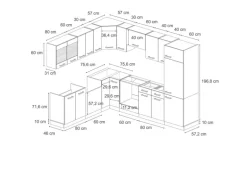 Vicco R-Line Eckküche Artisan Eiche/Anthrazit 227 x 287 cm ohne Arbeitsplatte ohne E-Geräte