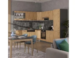 Vicco R-Line Eckküche Artisan Eiche/Anthrazit 227 x 287 cm AP Anthrazit ohne E-Geräte