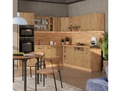 Vicco R-Line Eckküche Artisan-Eiche/Goldkraft Eiche 237 x 247 cm AP Eiche ohne E-Geräte