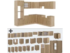 Vicco R-Line Eckküche Artisan-Eiche/Goldkraft Eiche 237 x 247 cm AP Eiche ohne E-Geräte