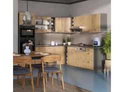 Vicco R-Line Eckküche Artisan Eiche/Anthrazit 237 x 247 cm AP Eiche ohne E-Geräte