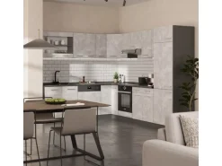 Vicco R-Line Eckküche Beton/Anthrazit 227 x 287 cm AP Eiche ohne E-Geräte