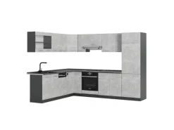 Vicco R-Line Eckküche Beton/Anthrazit 227 x 287 cm AP Anthrazit ohne E-Geräte