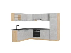 Vicco R-Line Eckküche Beton/Goldkraft Eiche 227 x 287 cm AP Anthrazit ohne E-Geräte