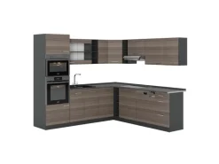 Vicco R-Line Eckküche Edelgrau/Anthrazit 237 x 247 cm AP Anthrazit ohne E-Geräte