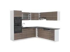 Vicco R-Line Eckküche Edelgrau/Weiß 237 x 247 cm AP Anthrazit ohne E-Geräte