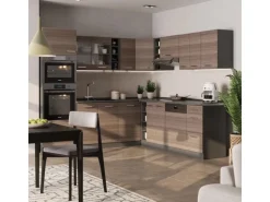 Vicco R-Line Eckküche Edelgrau/Anthrazit 237 x 247 cm AP Eiche ohne E-Geräte