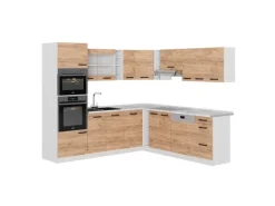 Vicco R-Line Eckküche Goldkraft Eiche/Weiß 237 x 247 cm AP Anthrazit ohne E-Geräte