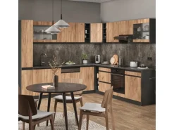 Vicco R-Line Eckküche Goldkraft Eiche/Anthrazit 257 x 277 cm J-ShapeAP Eiche ohne E-Geräte