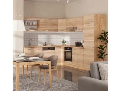 Vicco R-Line Eckküche Sonoma/Goldkraft Eiche 227 x 287 cm AP Anthrazit ohne E-Geräte