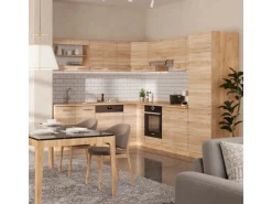 Vicco R-Line Eckküche Sonoma/Goldkraft Eiche 227 x 287 cm ohne Arbeitsplatte ohne E-Geräte