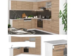 Vicco R-Line Eckküche Sonoma 227 x 287 cm AP Marmor ohne E-Geräte