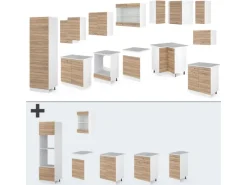 Vicco R-Line Eckküche Sonoma 227 x 287 cm ohne Arbeitsplatte ohne E-Geräte