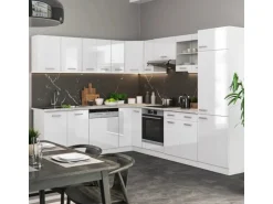 Vicco R-Line Eckküche Weiß 227 x 287 cm ohne Arbeitsplatte ohne E-Geräte