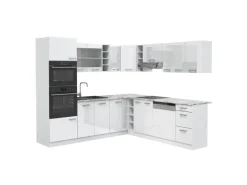 Vicco R-Line Eckküche Weiß Hochglanz/Weiß 237 x 60 cm ohne Arbeitsplatte ohne E-Geräte