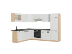 Vicco R-Line Eckküche Weiß Landhaus/Goldkraft Eiche 227 x 287 cm AP Anthrazit ohne E-Geräte
