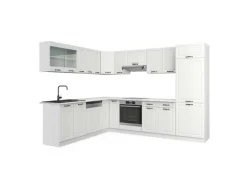Vicco R-Line Eckküche Weiß Landhaus/Weiß 227 x 287 cm AP Marmor ohne E-Geräte