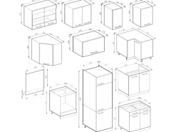 Vicco R-Line Eckküche Weiß Landhaus/Weiß 227 x 287 cm AP Marmor ohne E-Geräte