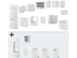 Vicco R-Line Eckküche Weiß Landhaus/Weiß 227 x 287 cm AP Marmor ohne E-Geräte