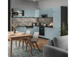 Vicco R-Line Einbauküche Blau-Grau/Anthrazit 227 x 287 cm ohne Arbeitsplatte ohne E-Geräte