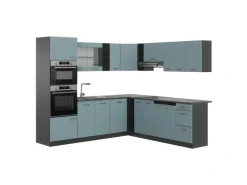 Vicco R-Line Einbauküche Blau-Grau/Anthrazit 237 x 60 cm ohne Arbeitsplatte ohne E-Geräte