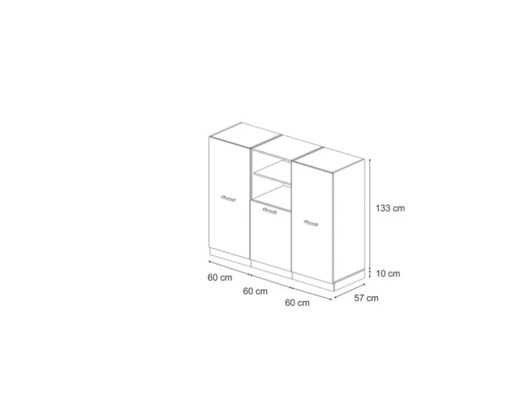 Vicco R-Line Einbauküche Schwarz Hochglanz/Goldkraft Eiche 180 cm ohne Arbeitsplatte ohne E-Geräte