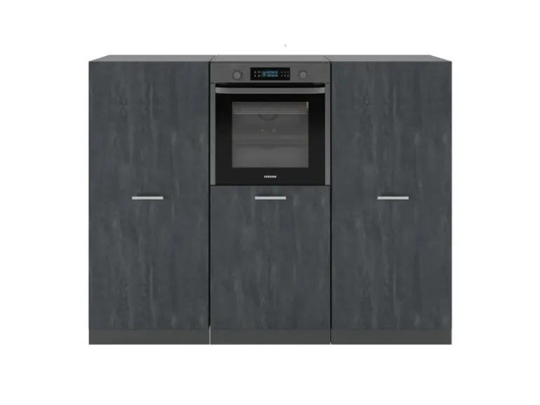 Vicco R-Line Einbauküche Schwarz Beton/Anthrazit 180 cm ohne Arbeitsplatte ohne E-Geräte